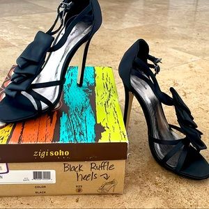 Black Satin Zigi Soho Heels